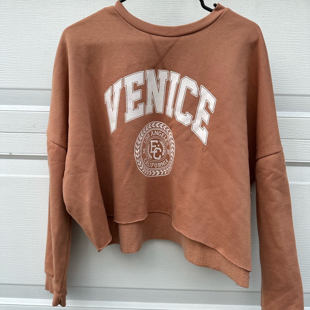 Brown Venice Crop Sweatshirt